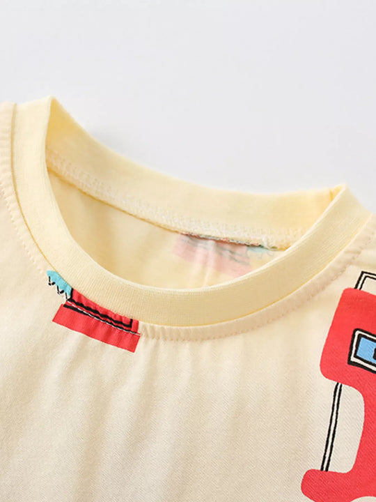 Another view: Kids' Animal-Print Cotton T-Shirt — Cream