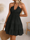 Smocked halter-neck tiered dress — alternate product view 25