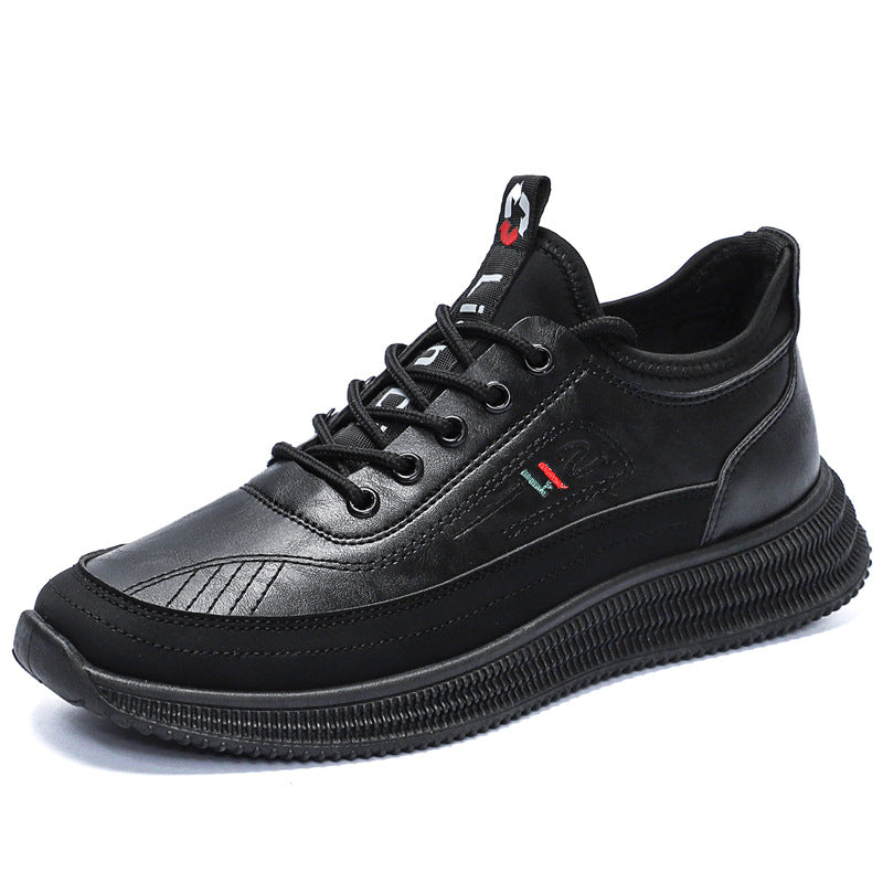 Men's Casual Sports Sneakers – Stylish PU Leather Round Toe Shoes