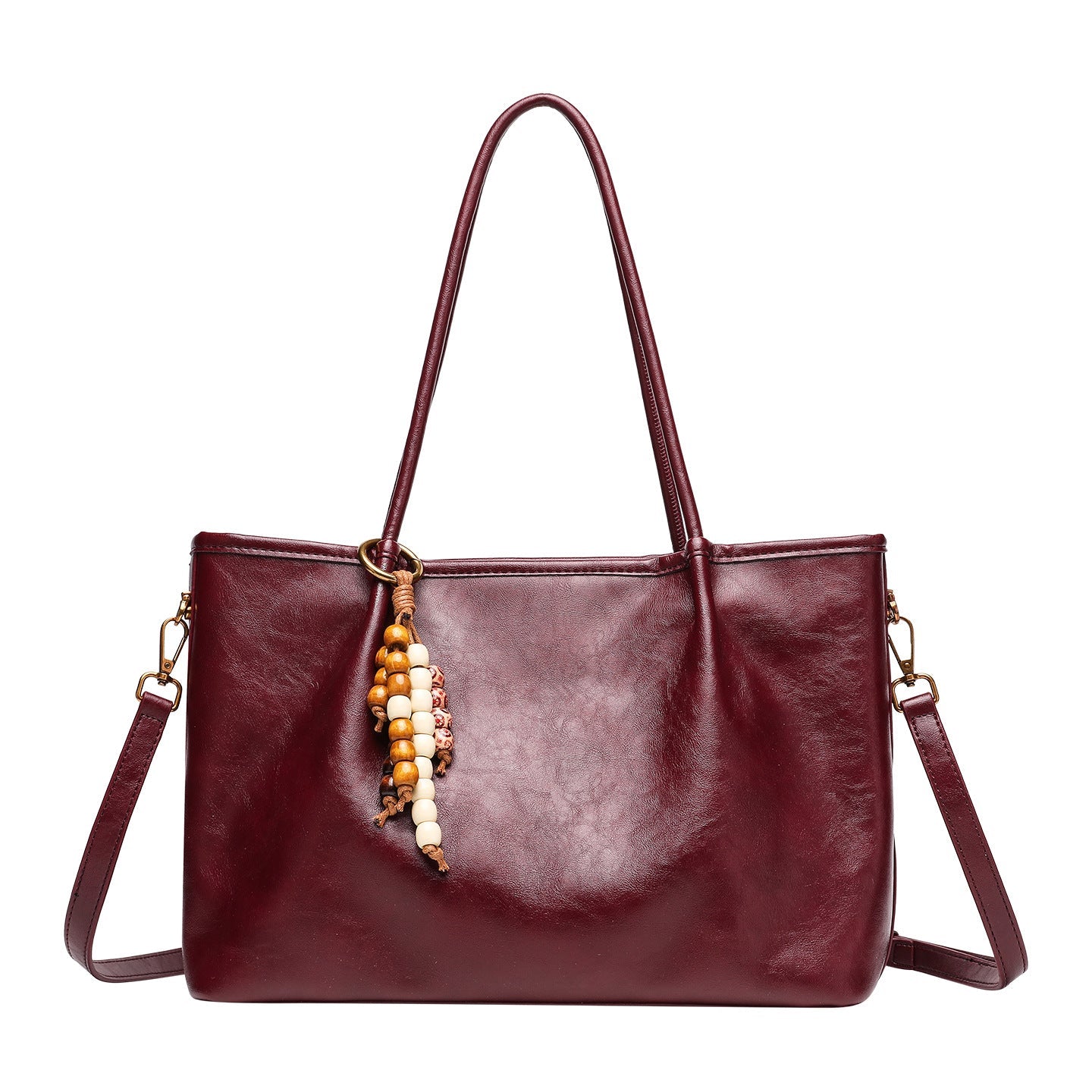 Women's Pleated Underarm Tote Bag – Soft PU Leather Shoulder Bag | Burgundy, Black, Brown, Khaki, Coffee