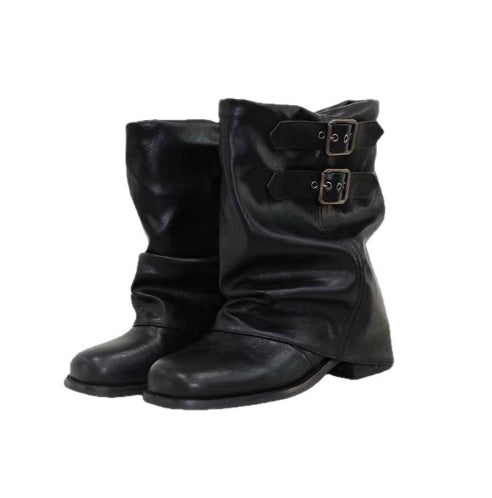 Women's Bow-Tie Ankle Boots | Niche-Design Wide-Calf Soft-Soled Chunky Heel | Korean Style