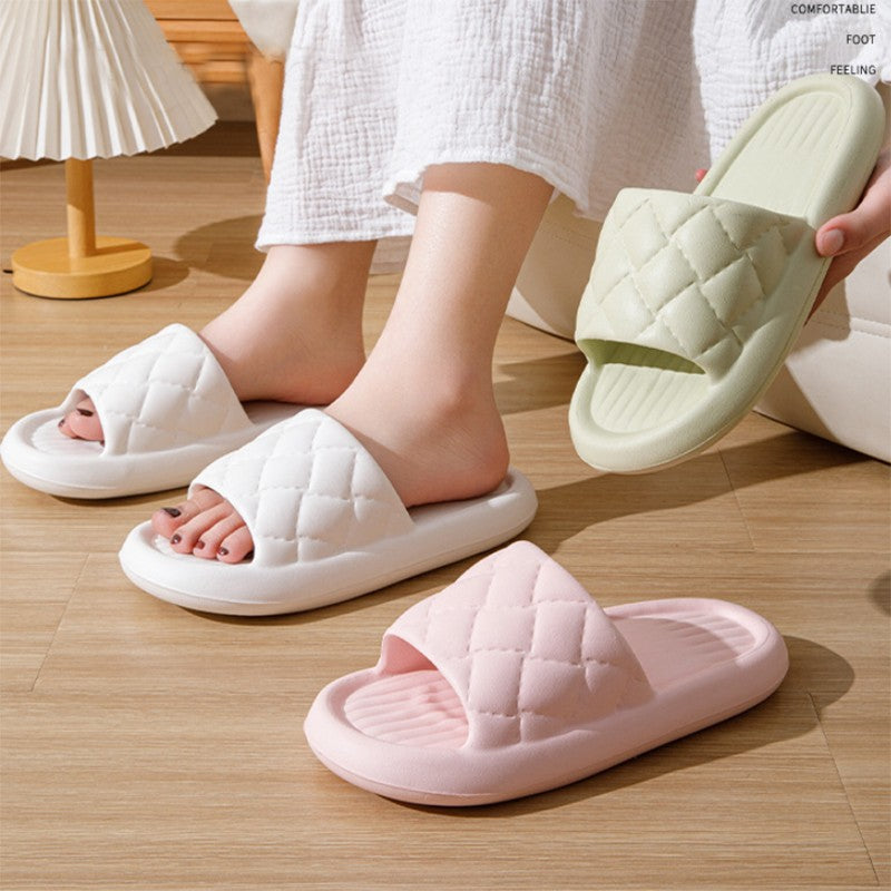 Rhombus EVA Slides | Unisex Non-Slip Lightweight Home Slippers | Indoor Outdoor Bathroom Shoes