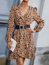 Talia Leopard Surplice Wrap Mini Dress — product view 1