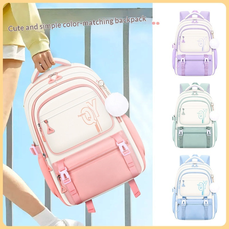Girls 3-Piece School Backpack Set with Pencil Case & Lunch Bag | Cute Kids Bookbag | Oxford Cloth | Waterproof