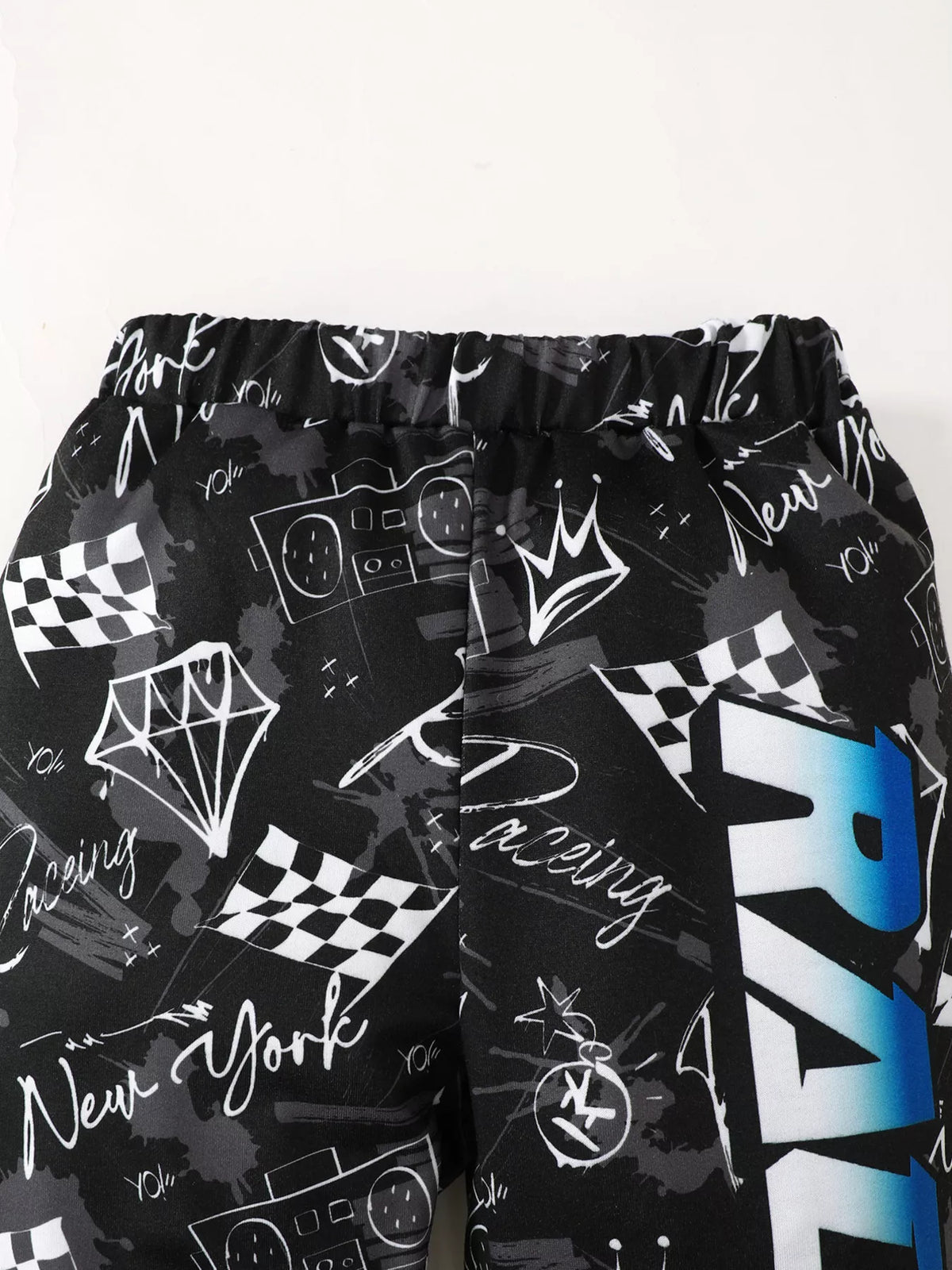 Storybook Racing Car Print Long-Sleeve Sweatshirt and Pants Set