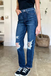 Judy Blue Sutton high-rise distressed straight jeans — alternate product view 13