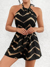 Women's tied chevron one-piece romper
