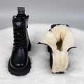 Women's Padded Insulated Winter Boots | Thick Sole, Side Zipper, Non-Slip – Black & Brown
