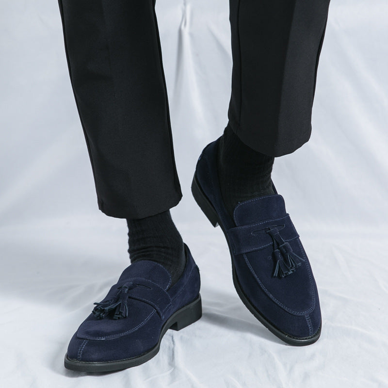 Men's Tassel Loafers - Casual Slip-On Shoes with Rubber Sole