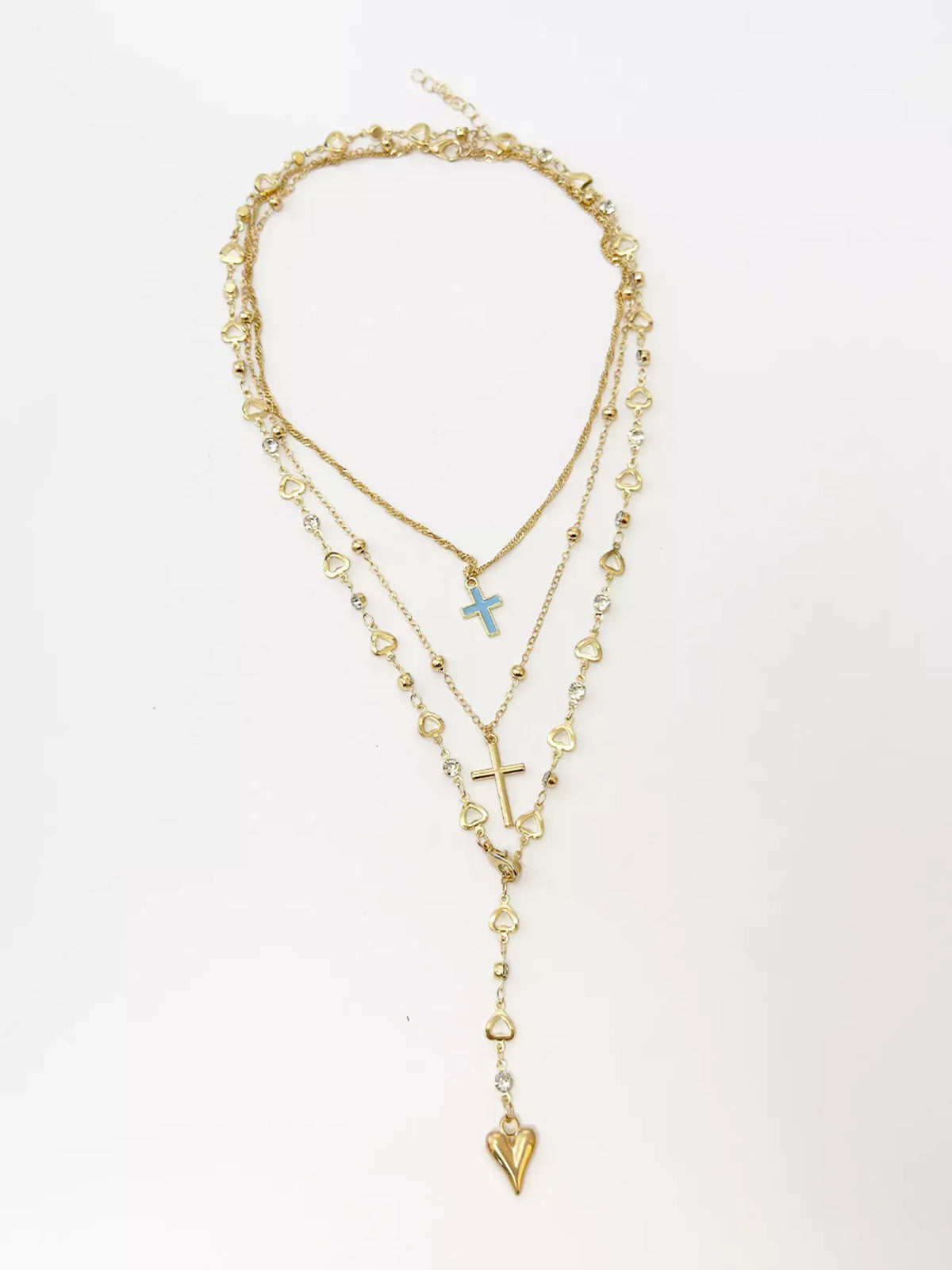 Layered Cross & Heart Pendant Necklace — photo 7