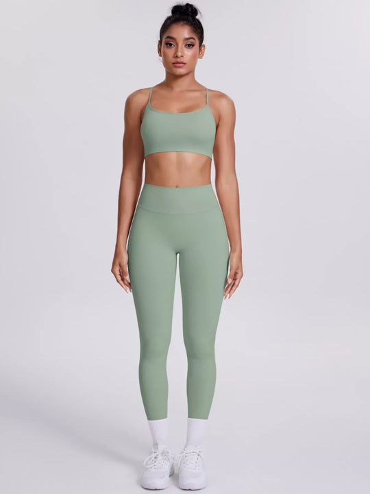 Another view: Criss-Cross Back Cami and Leggings Active Set