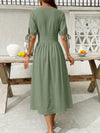 Maren Button-Down Short-Sleeve Midi Dress — product view 15