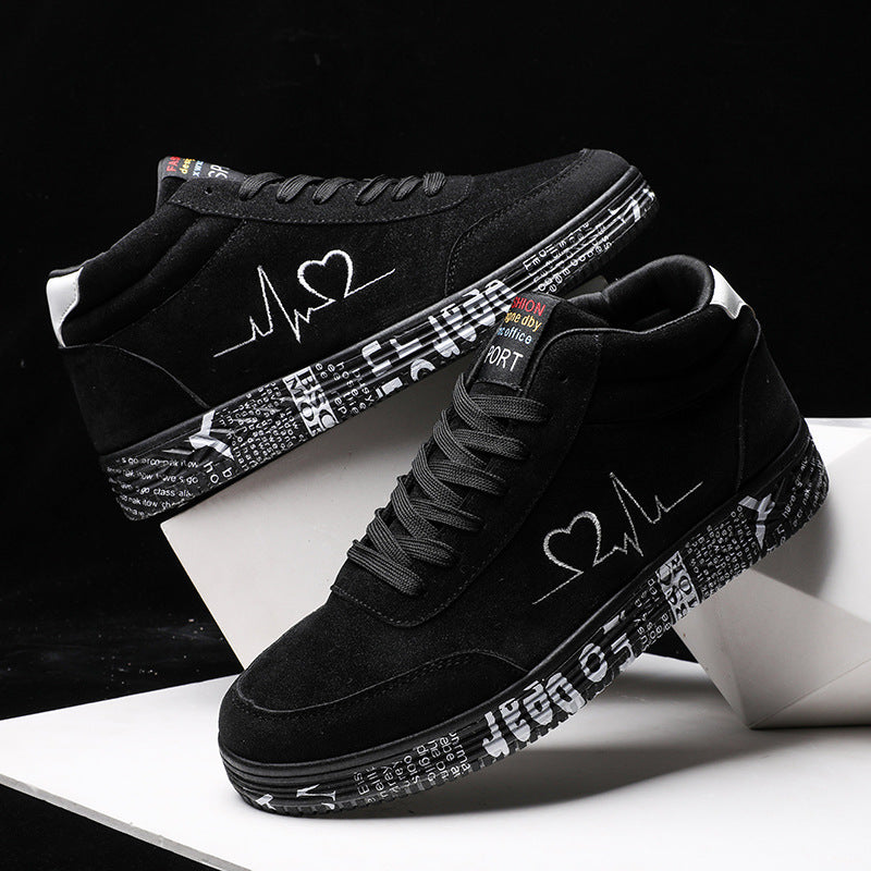 Men's Casual Letter Design Sneakers - Comfortable Low-Top Hiking Shoes