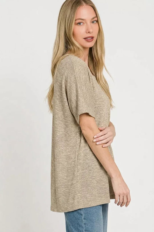 Another view: Zenana Oversized Slub Hacci Top