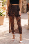 Leopard-print sheer midi skirt