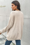 Talia Button Front Drop Shoulder Waffle Cardigan — product view 4
