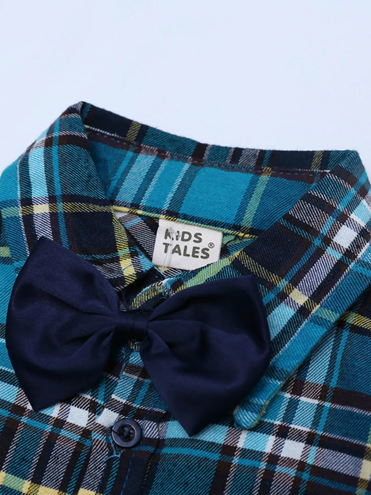 Children’s Plaid Shirt, Bow Tie & Suspender Jeans Set