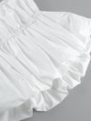 White strapless cotton bubble-hem top for women