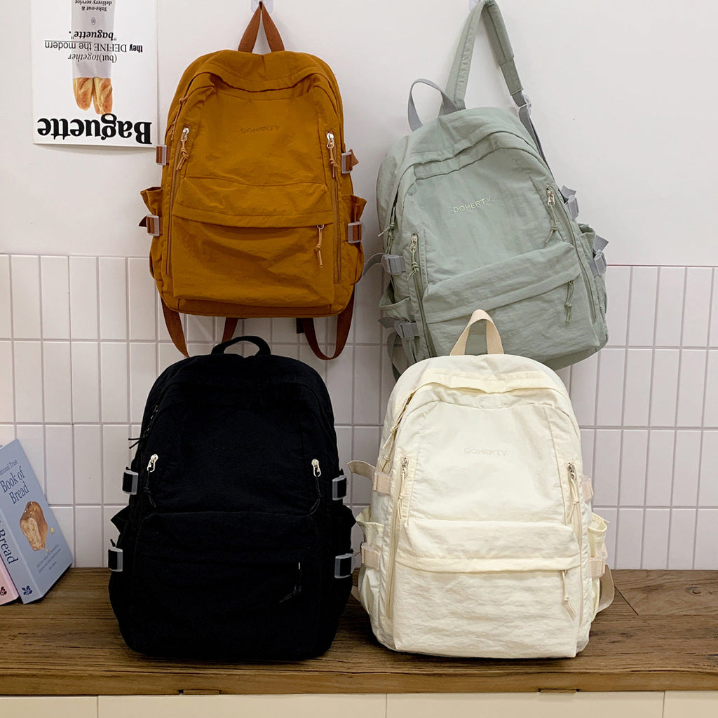 Women's Large Capacity Nylon Backpack – Minimalist Casual Travel Bag