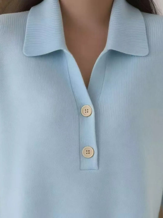 Another view: Button-Detail Long-Sleeve Sweater — Full Size