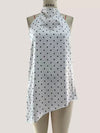 Women's polka-dot draped halter top