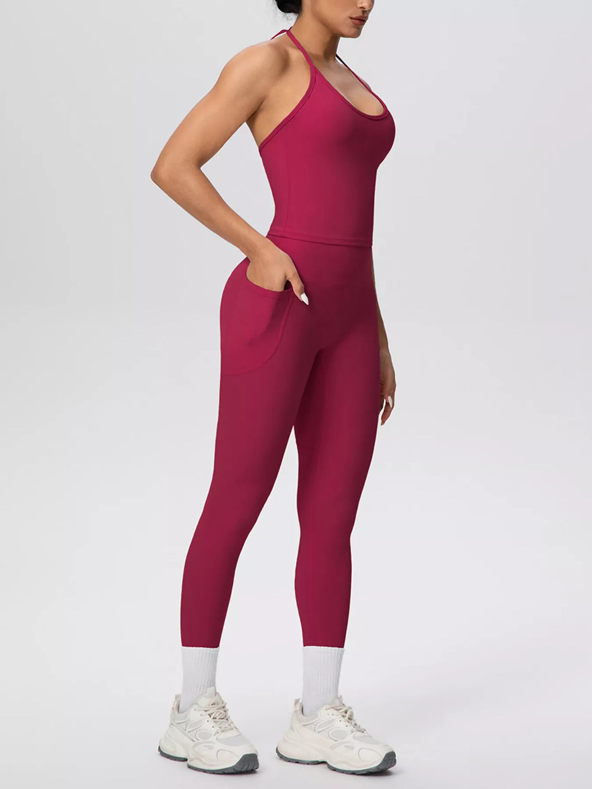 Halter Cami & High-Waisted Leggings Set