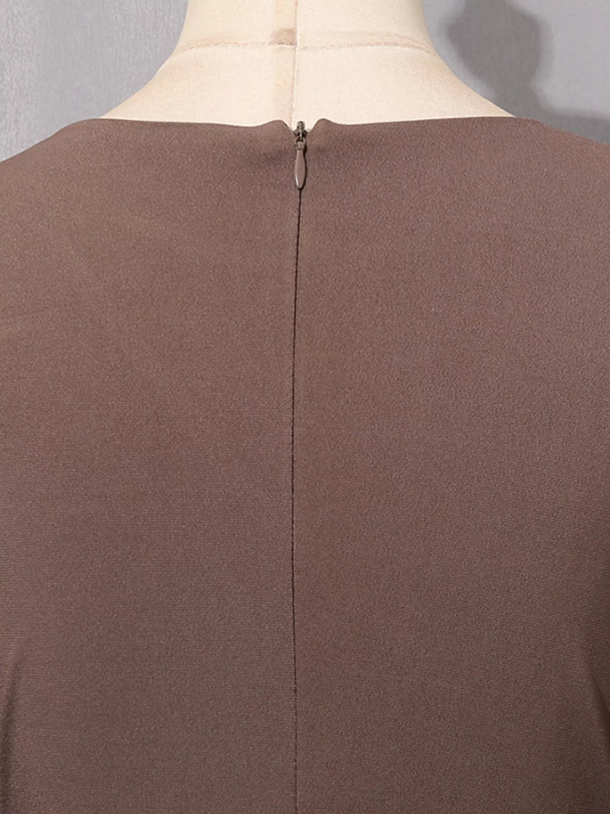 Brown Ruched Cutout Maxi Dress