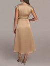 Valentina Satin Wrap Midi Dress with Pockets — product view 5