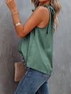 Spotted-print tie-neck halter cami top