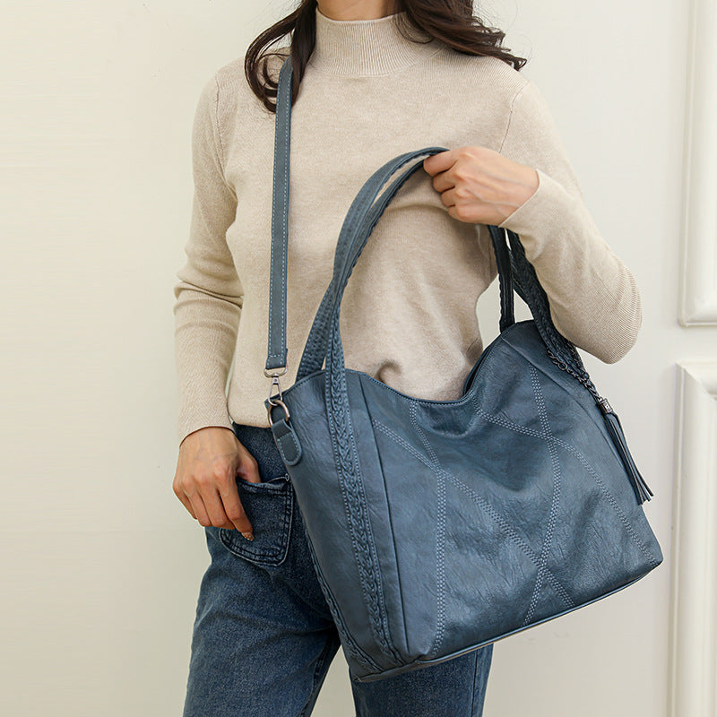 Women's PU Leather Crossbody Tote Bag – Spacious, Minimalist & Versatile