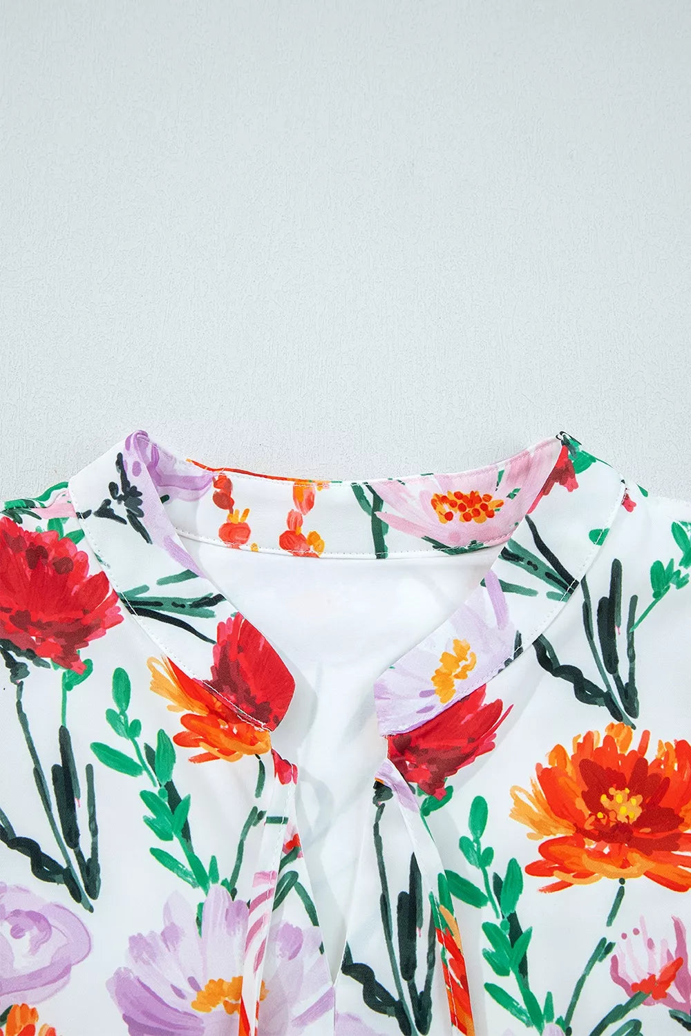 Floral Ricrac-Trim Puff-Sleeve Mini Dress
