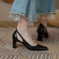 Women's Chunky Heel Square Toe Pumps - Professional Commuter Dress Shoes