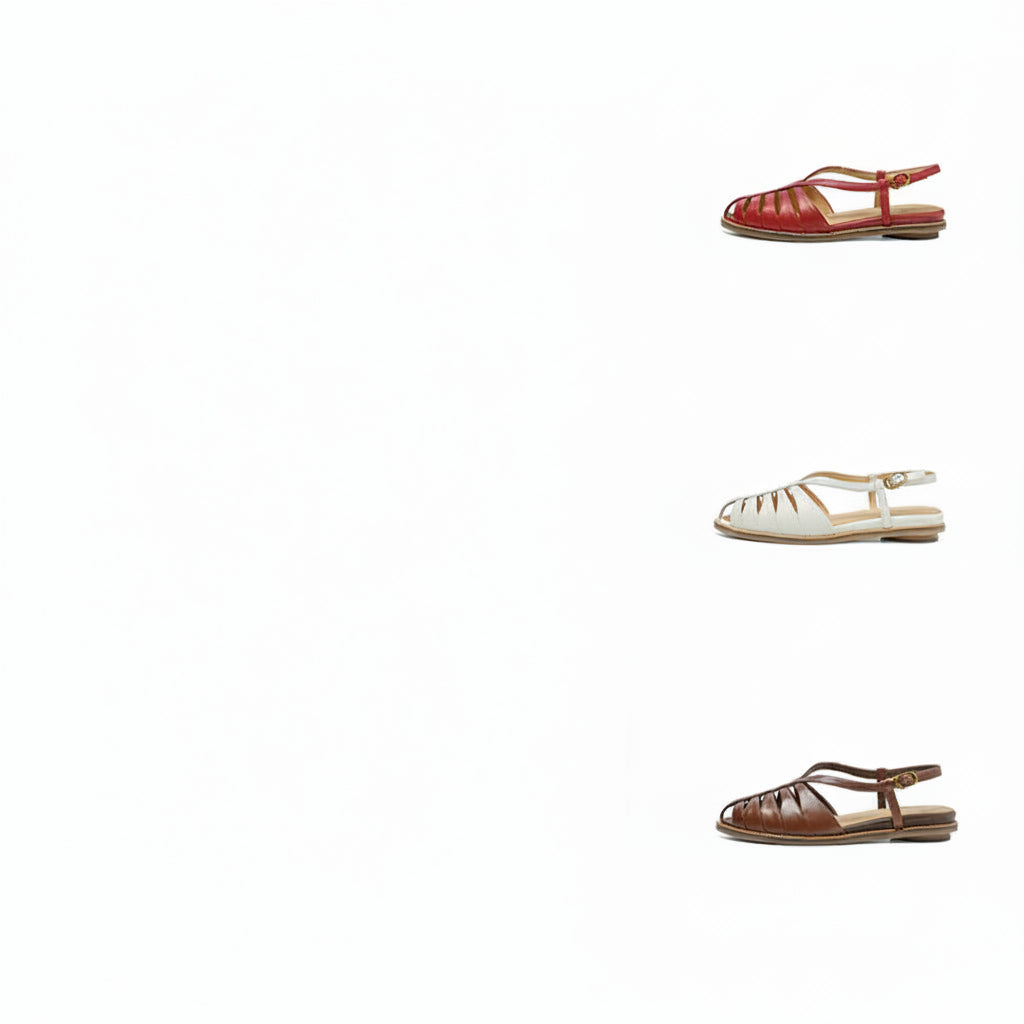 Full Grain Leather Woven Roman Sandals