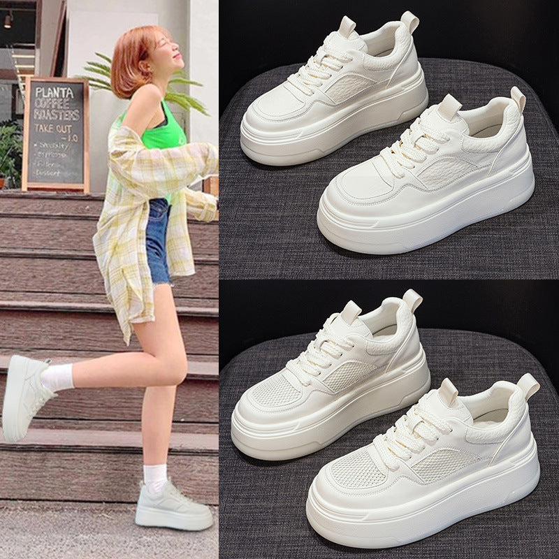 Women's Platform Sneakers - Height Boosting Casual Shoes with Thick Non-Slip Soles