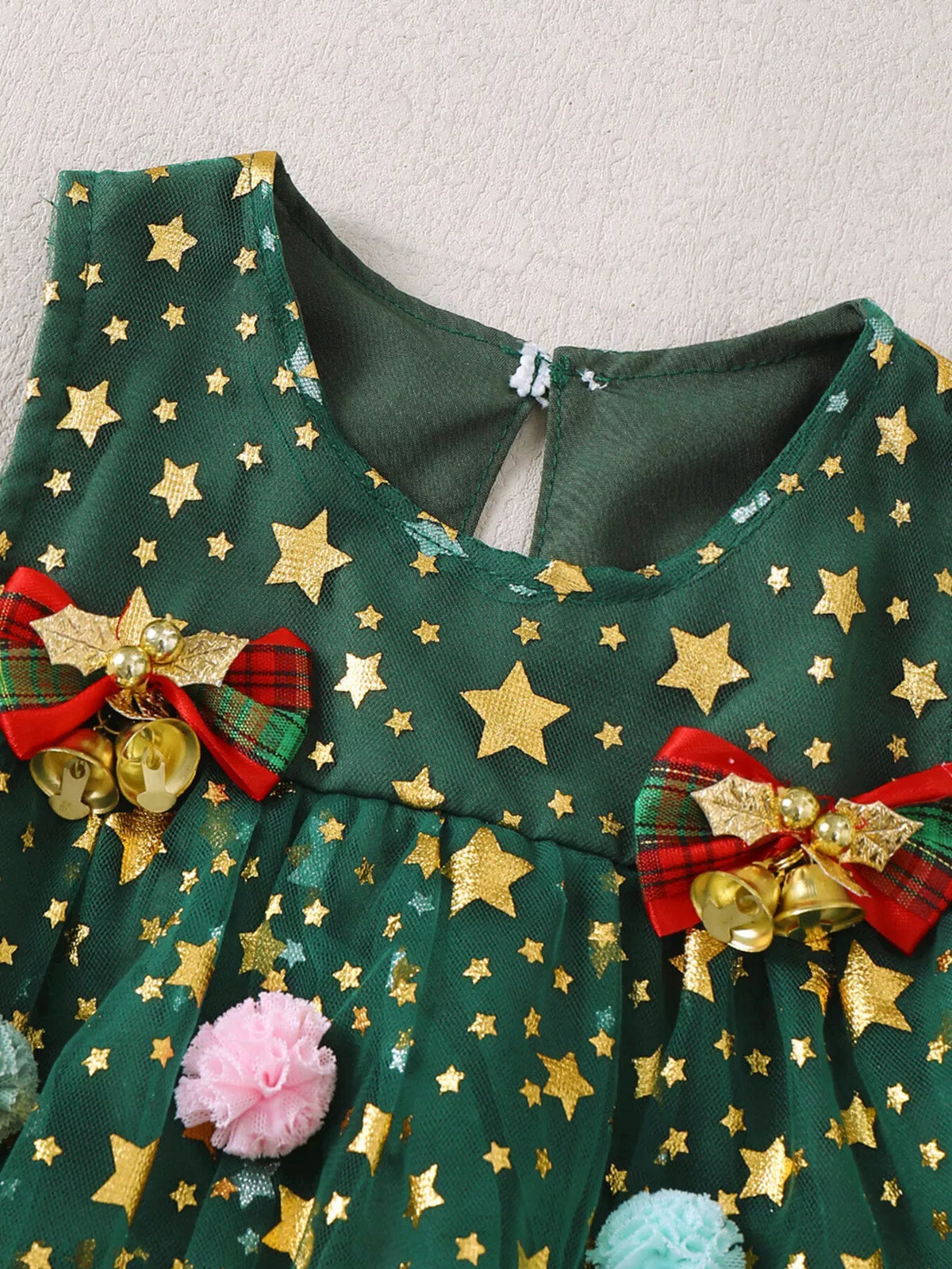 Baby Star Print Pom-Pom Tulle Dress — photo 3