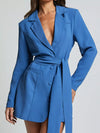Lapel-collar tie-waist blazer — alternate product view 6