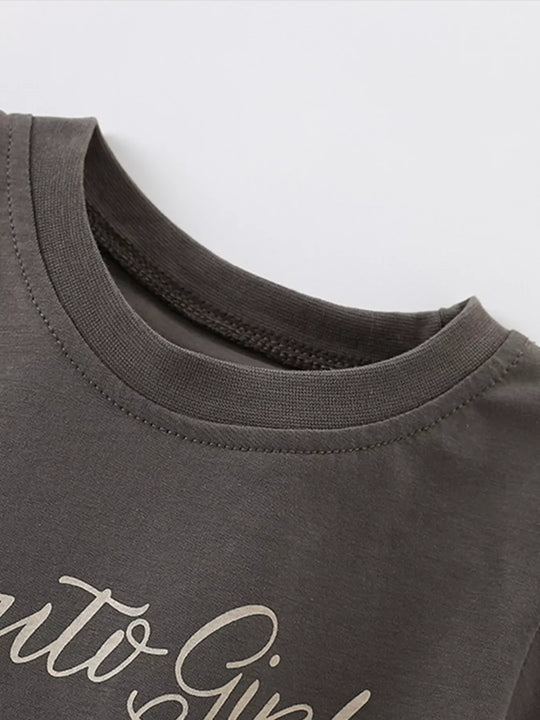 Another view: Kids' Rabbit-Print Cotton T-Shirt — Dark Gray
