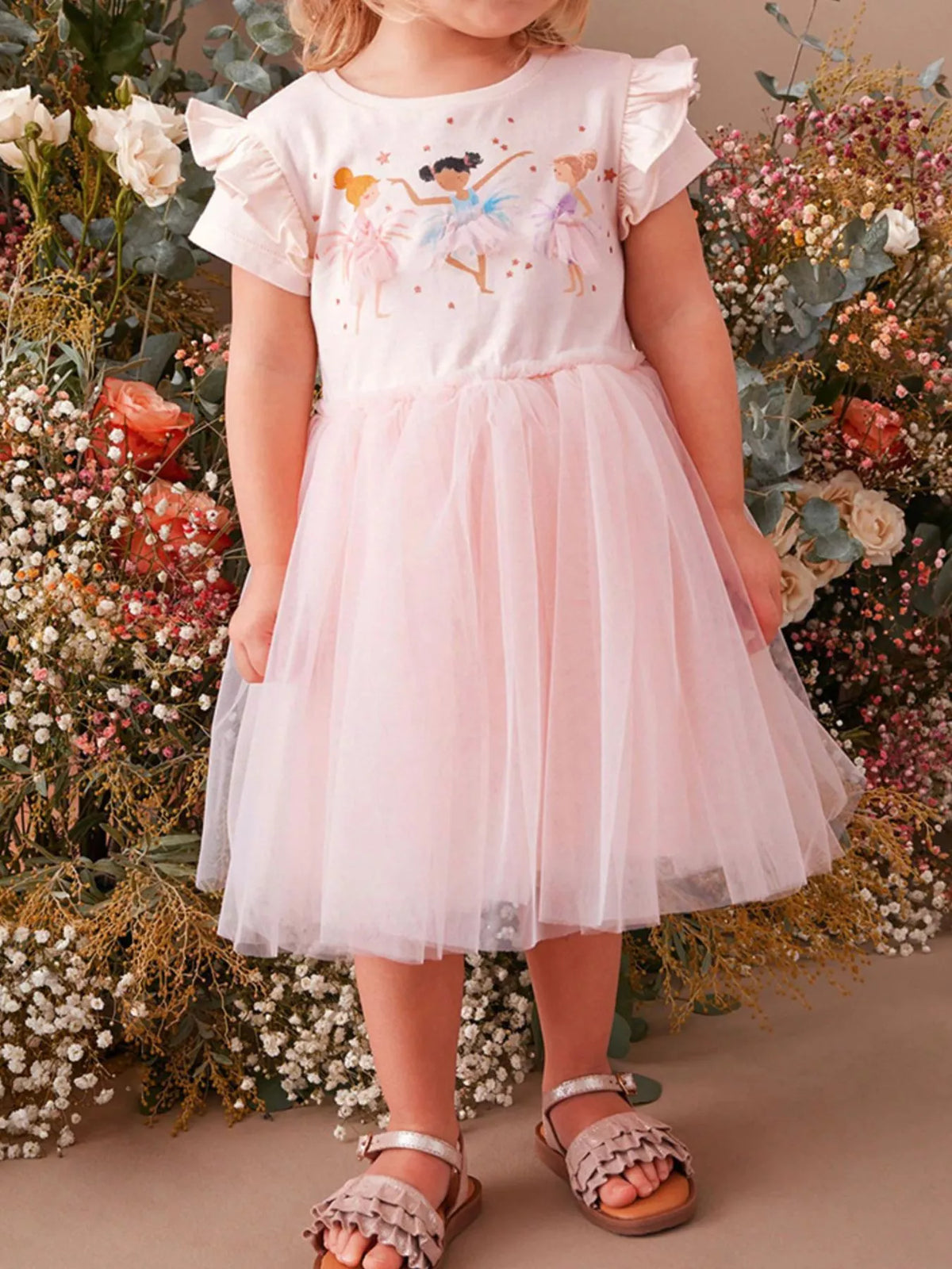 Girls' Ballerina Tulle Dress — Blush Pink