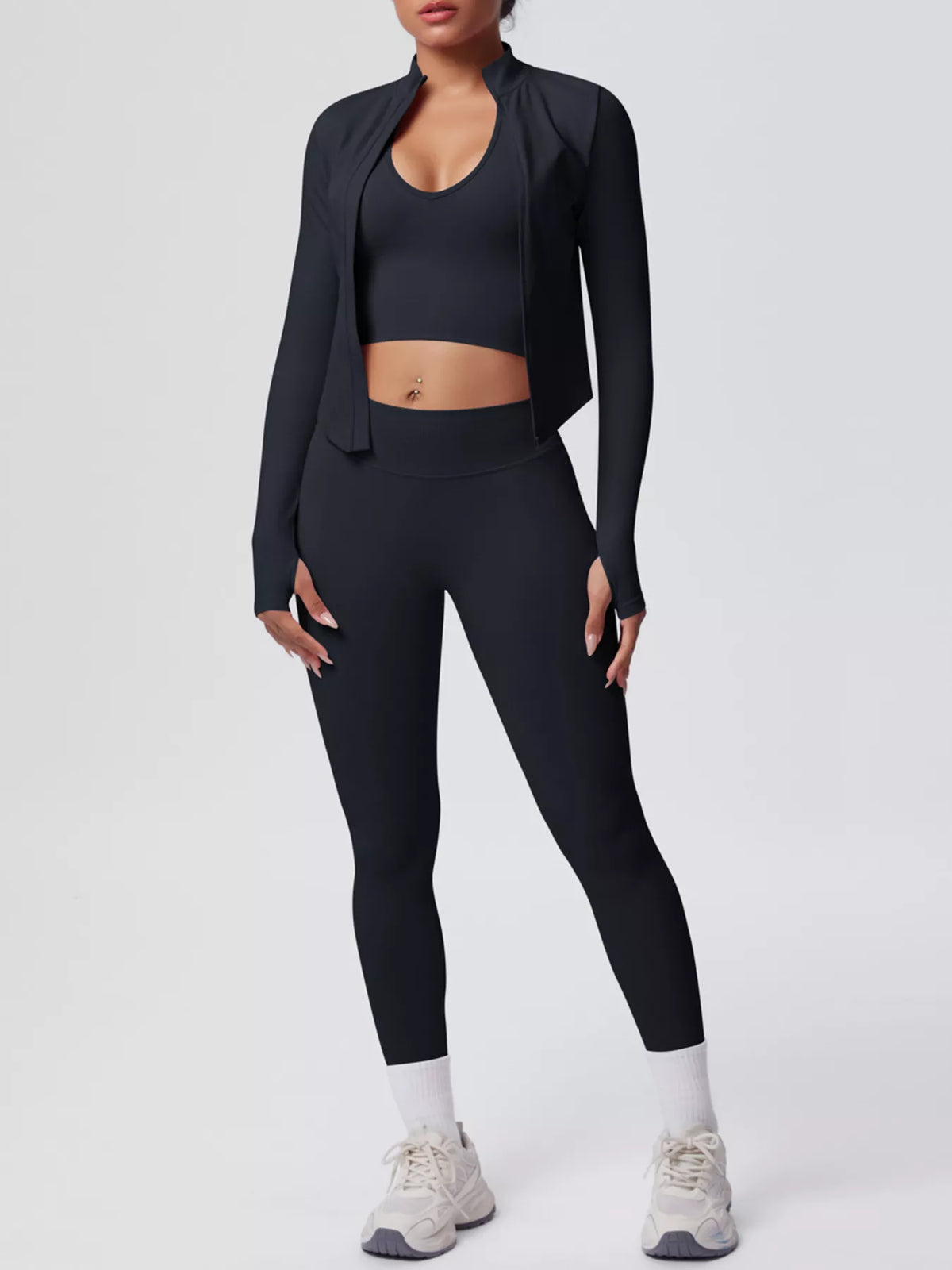 Tank, Zip Jacket & Leggings 3-Piece Active Set