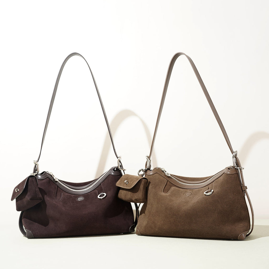 Vintage Crossbody Underarm Tote Bag - Genuine Leather Dumpling Bag for Women