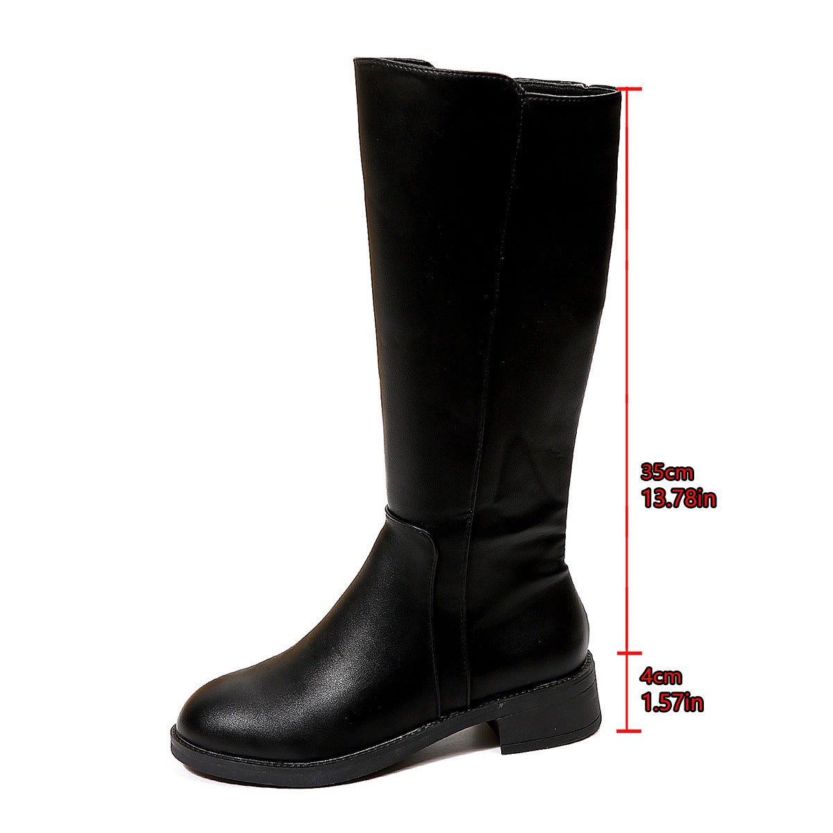 Women's Knee-High Knight Boots – Side Zip Chunky Heel Tall Boots