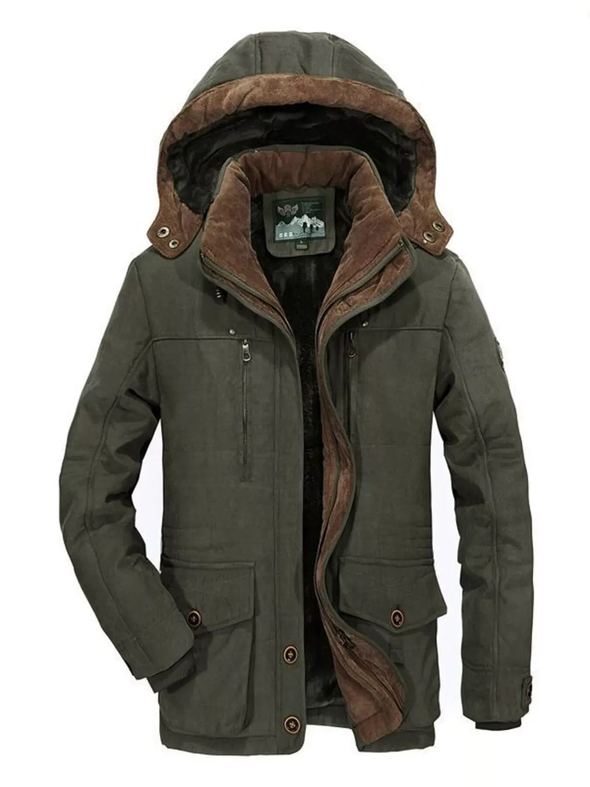Men's Button-and-Zip Hooded Parka — photo 4