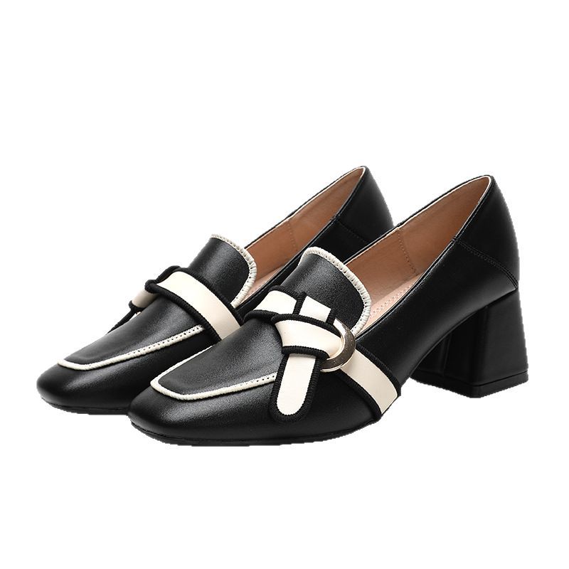 Women's Bow Slip-On Loafers | Soft PU Leather Square Toe Flats