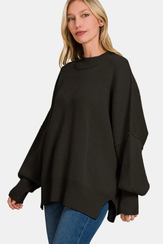 Another view: Side Slit Oversize Sweater