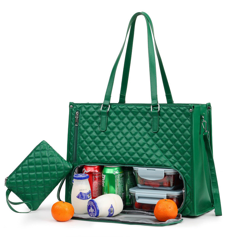 2-in-1 Tote & Lunch Bag Combo - Extra Large Capacity with Insulated Lunch Compartment