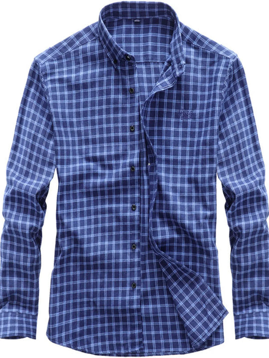 Another view: Men's Full Size Classic Plaid Button-Down Shirt Plus