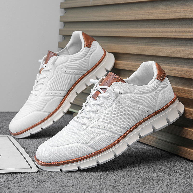 Men's Large Size Breathable Mesh Letter Print Sneakers – Sizes EU 40–50 | Black White Khaki Camel