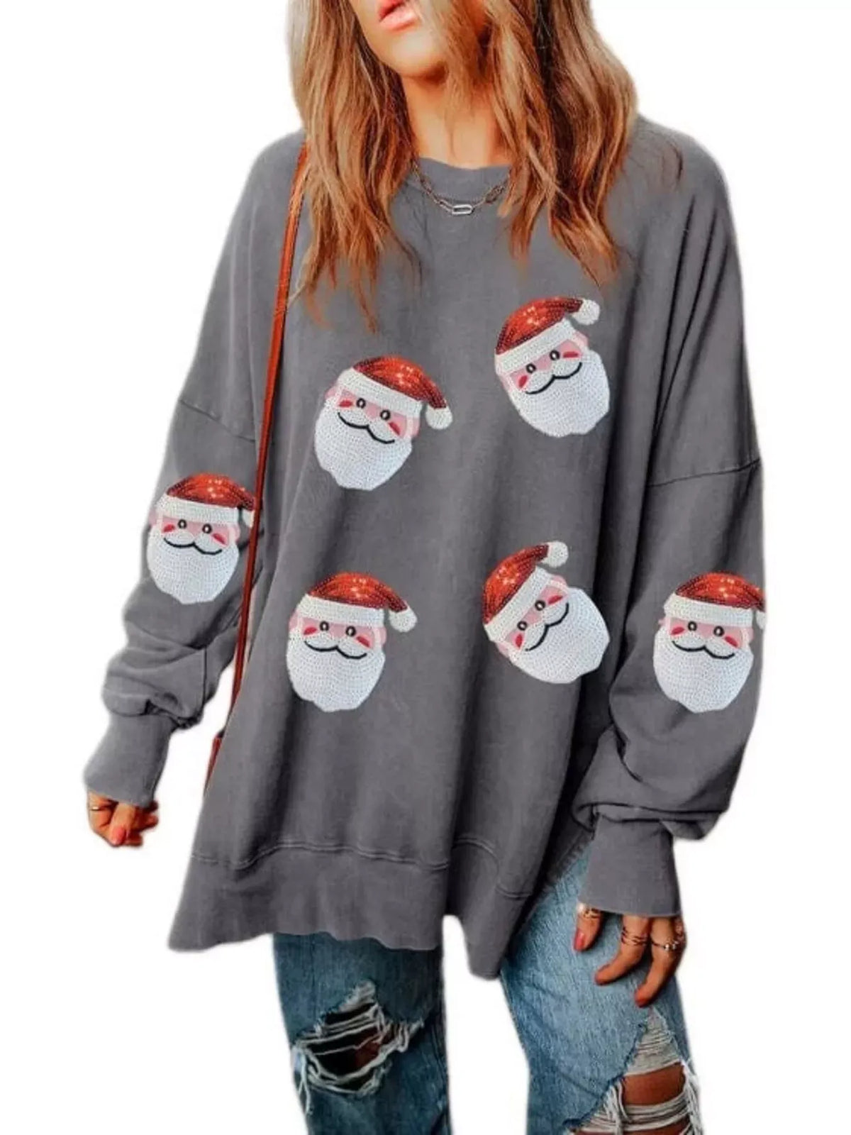 Santa Claus Graphic Oversized Sweatshirt — photo 10