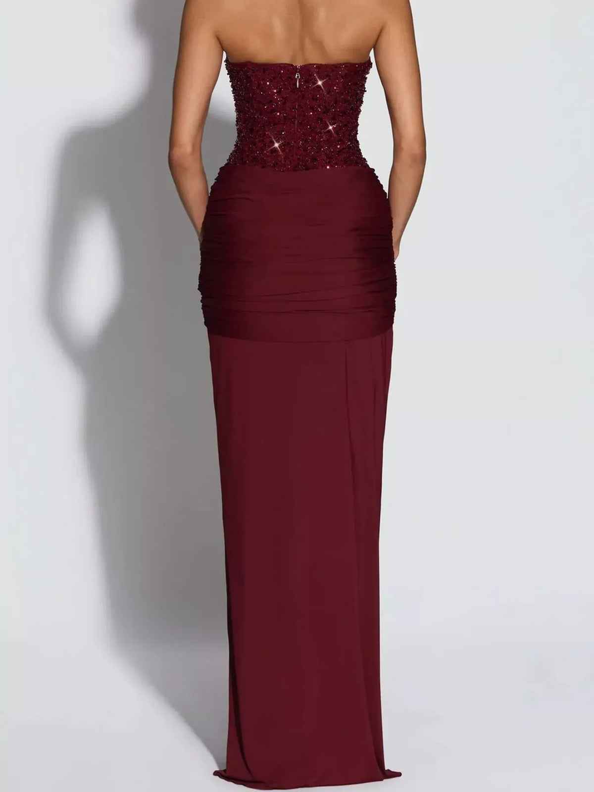 Women's Strapless Sequin Corset Maxi Dress — photo 21