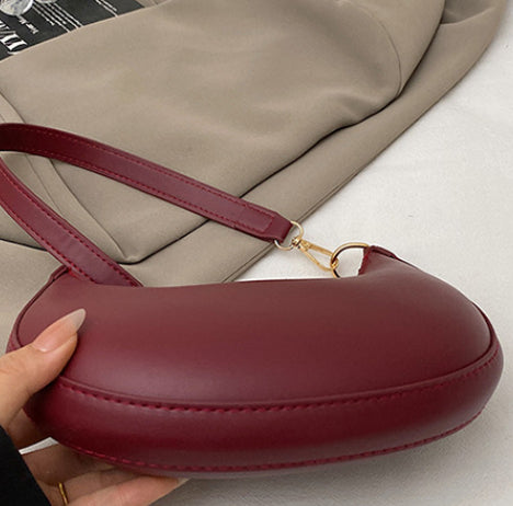Women's Minimalist Dumpling Underarm Bag – PU Leather Crossbody Shoulder Bag